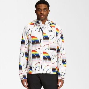 North Face Hydrenaline Rain Coat Windbreaker Jacket in Rainbow Pride